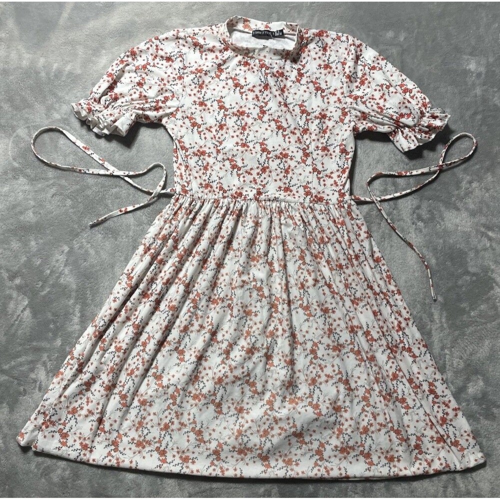 I Saw It First Floral A-Line Dress Puff Sleeve Smocked Size 6 Cottage Core